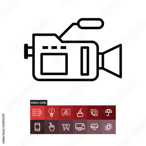 Video camera vector icon