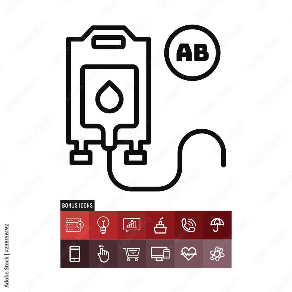 Naklejka premium Blood bag vector icon