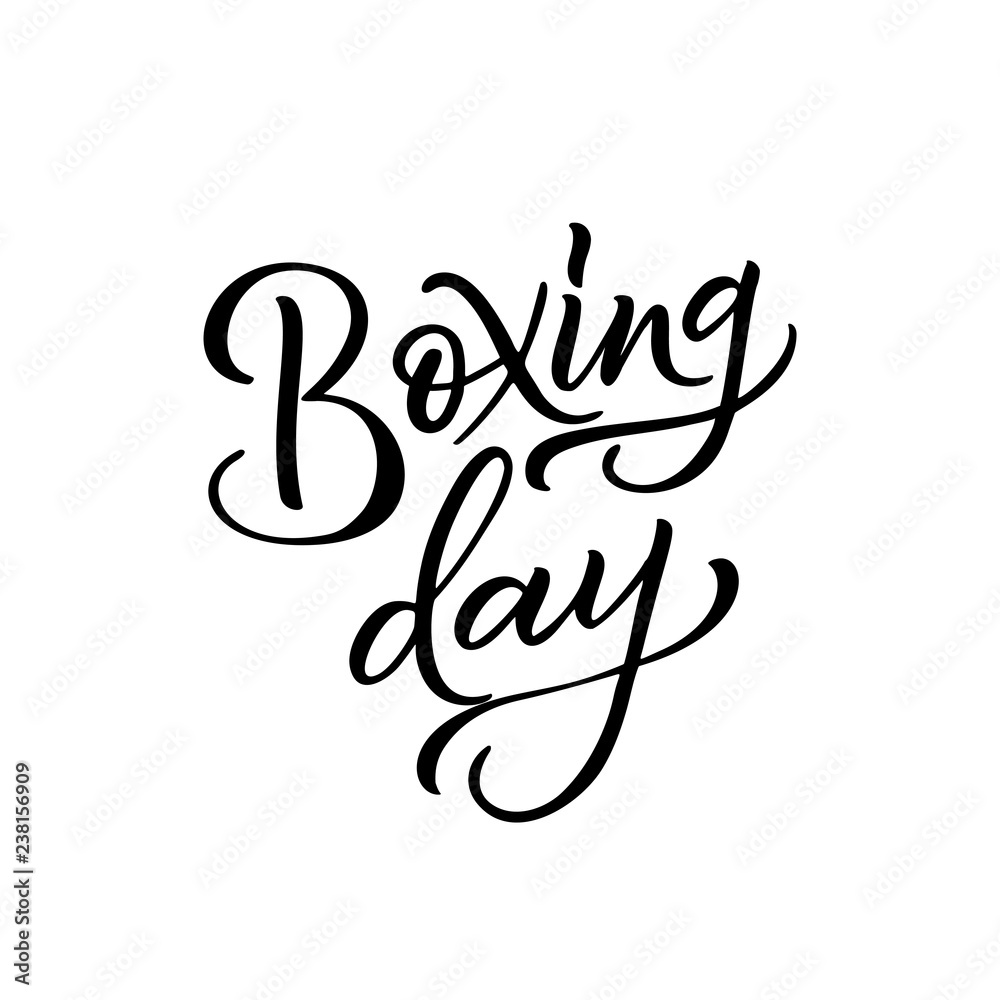 Hand drawn lettering for Boxing day. Modern brush calligraphy. Vector illustration on white background Hand drawn lettering for Boxing day. Modern brush calligraphy. Vector illustration on white background