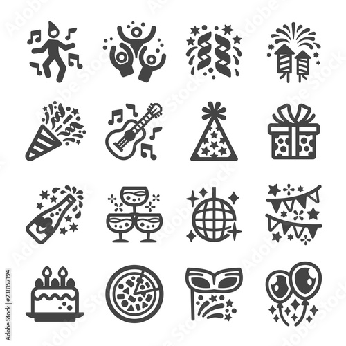 party icon set,vector and illustration