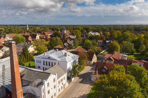 Kuldiga city arerial view, Latvia. photo