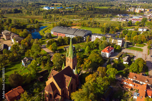 Kuldiga city arerial view, Latvia. photo