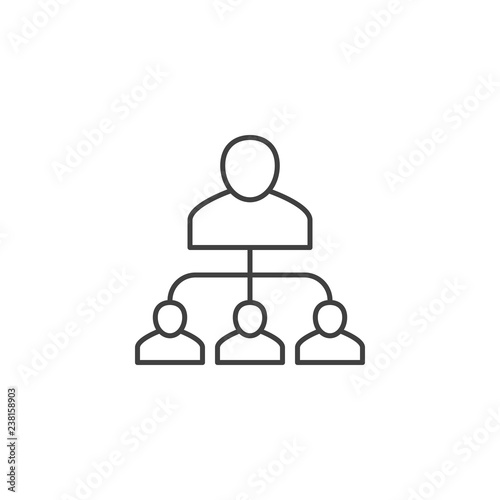 Subordination Related Vector Line Icon. Isolated on White Background. Editable Stroke.