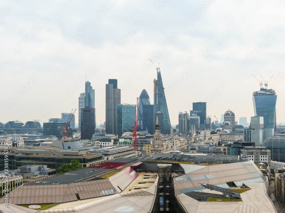 London skyline. Aerial view of the London city