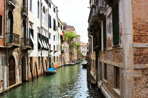 Canal in Venice, Italy. Exquisite buildings along Canals.