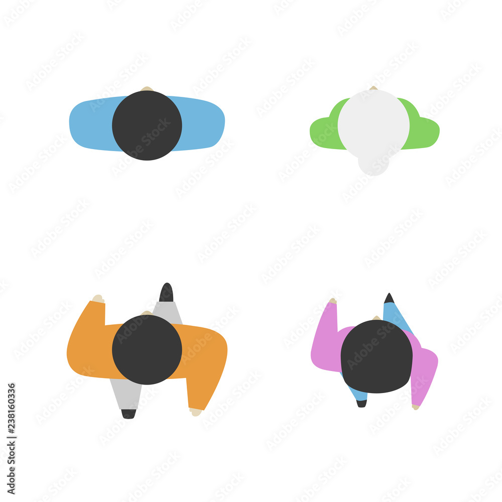 Set of people from above, top view. Simple style. Flat design vector illustration. Staying and walking different men and women. Set of people from above, top view. Simple style. Flat design vector illustration. Staying and walking different men and women.