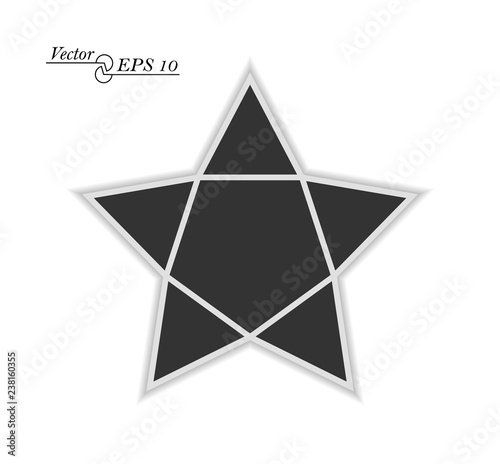 Frame for photos and images in the shape of a star. Mosaic. Retro style. Collage template. Vector isolated background.