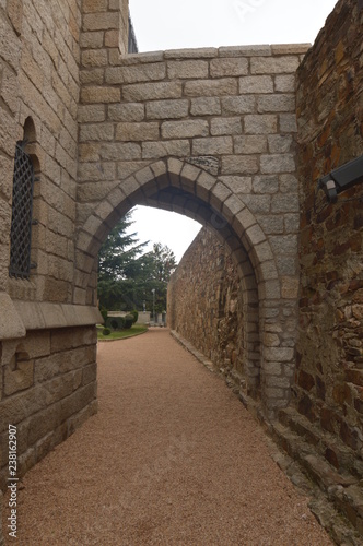 Arch Of Half Point In The Gardens Of The Episcopal Palace Of Gaudi In Astorga. Architecture  History  Camino De Santiago  Travel  Street Photography. November 1  2018. Astorga  Leon  Spain.