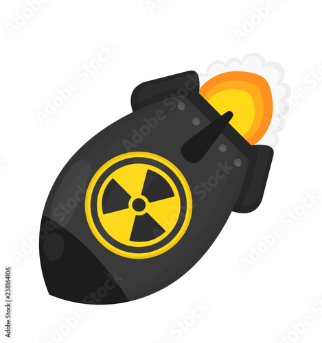 Atomic bomb. Nuclear war concept. Vector 