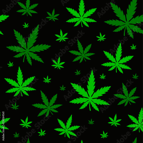 Marijuana,green weed, dope seamless pattern