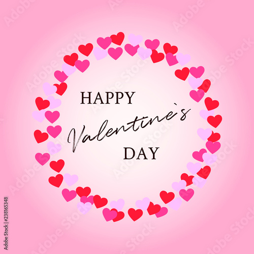 Valentines`s day greeting card with hearts and lettering. Suitable for template. Vector illustration. © Ekaterina Chudakova