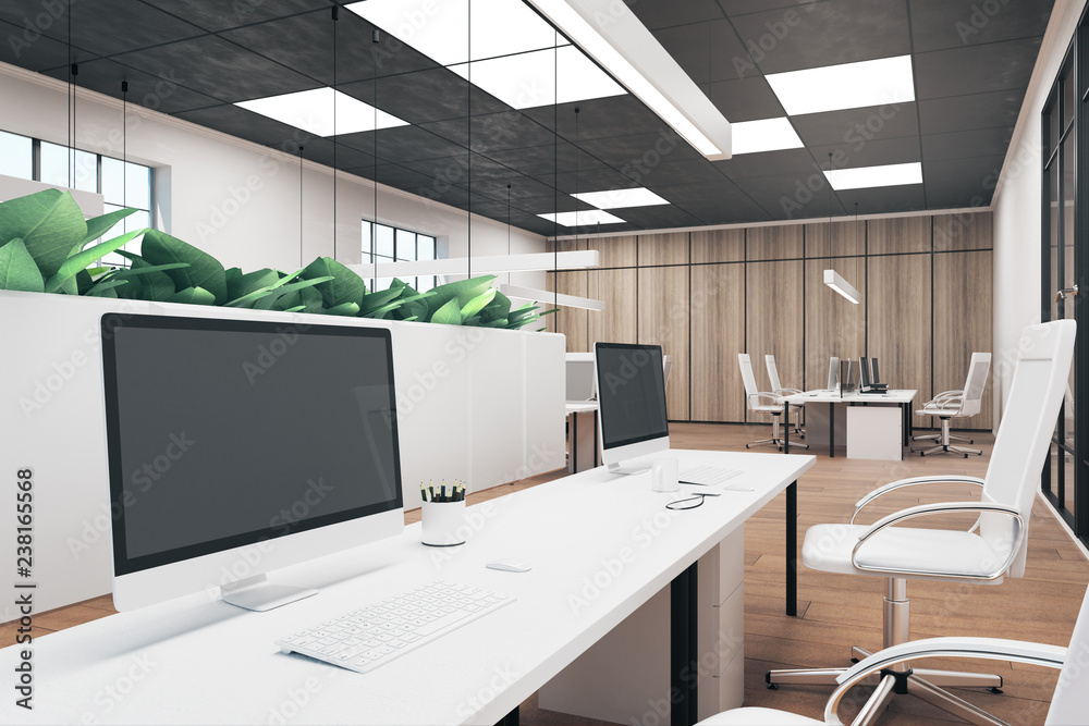 Contemporary office with computer Contemporary office with computer