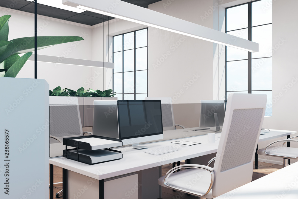 Fototapeta premium White office with computer