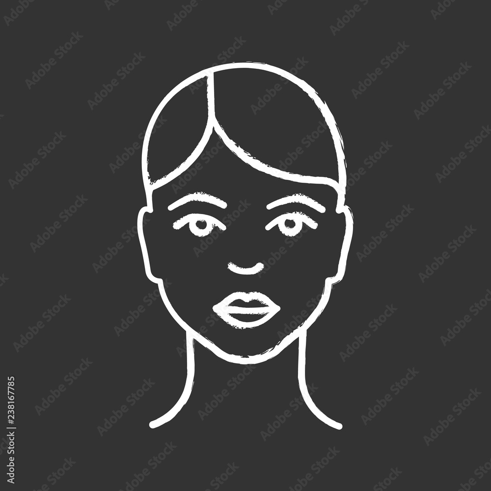 Woman face chalk icon Woman face chalk icon