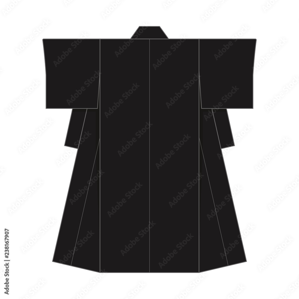Japanese kimono template illustration (black) Stock Vector | Adobe Stock