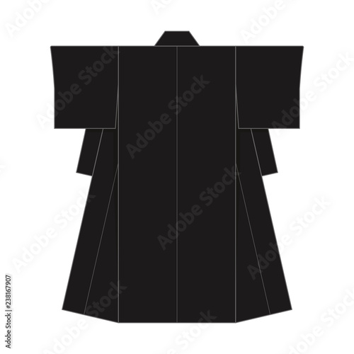 Japanese kimono template illustration (black)