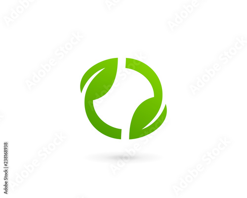 Wallpaper Mural Eco leaves logo icon design template elements with letter O Torontodigital.ca