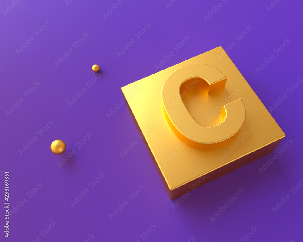 3d rendering of the letter A in gold metal on a violet isolated background 3d rendering of the letter A in gold metal on a violet isolated background