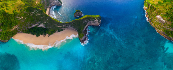 Wandcirkels Bali Luchtpanorama Kelingking strand Nusa Penida  © Dudarev Mikhail