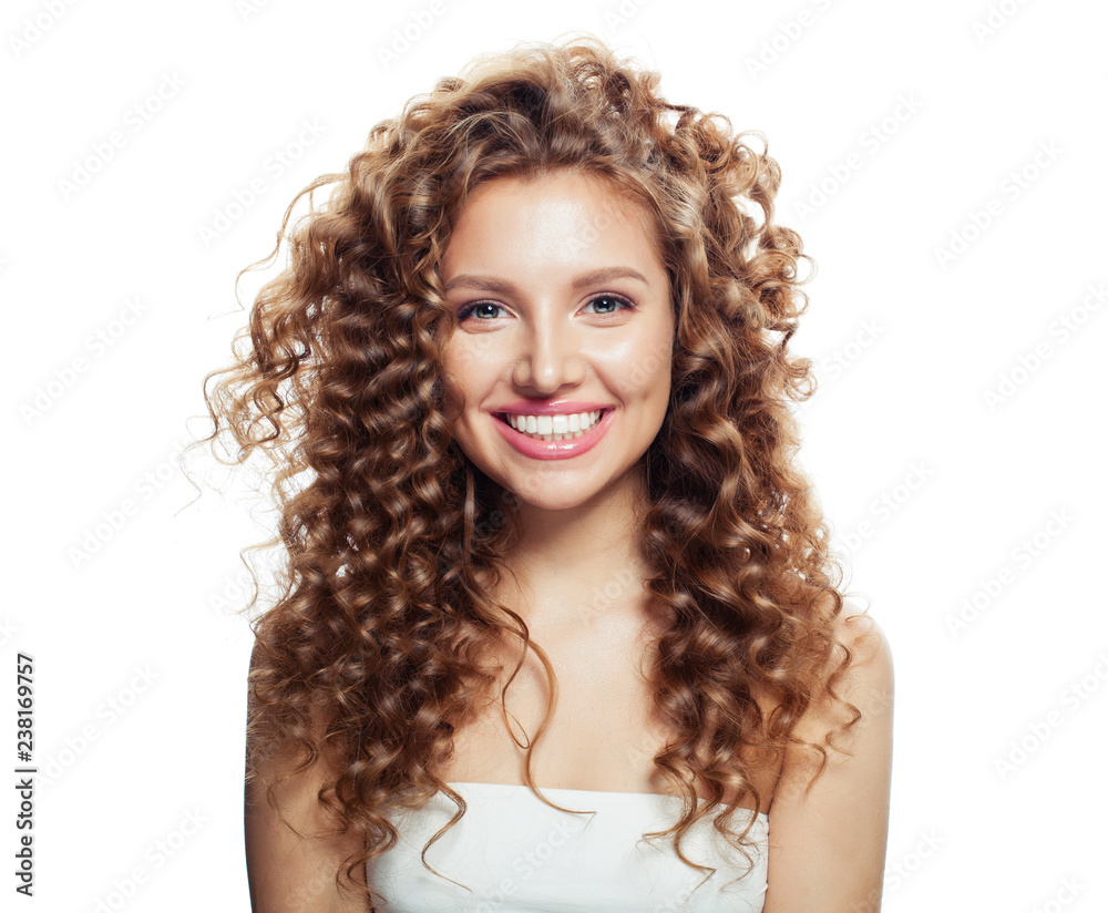Happy woman isolated on white. Positive emotion. Expressive facial expressions