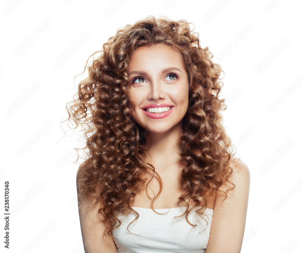 Happy woman isolated on white. Emotion. Expressive facial expressions