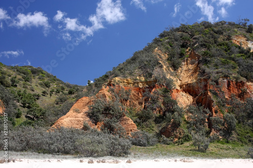 Erosion slopes on the coast, Fraser Island, Australia photo