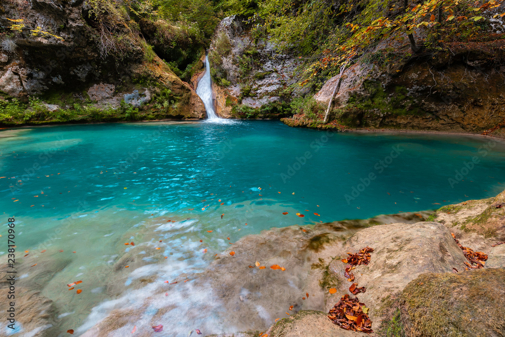 Source of Urederra river in Urbasa mountain range, Navarre, Spain
