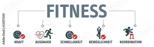 Banner Fitness Vektor Illustration Konzept