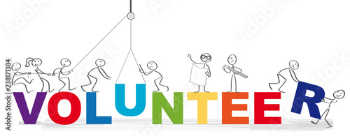 Banner of volunteer vector illustration concept photo