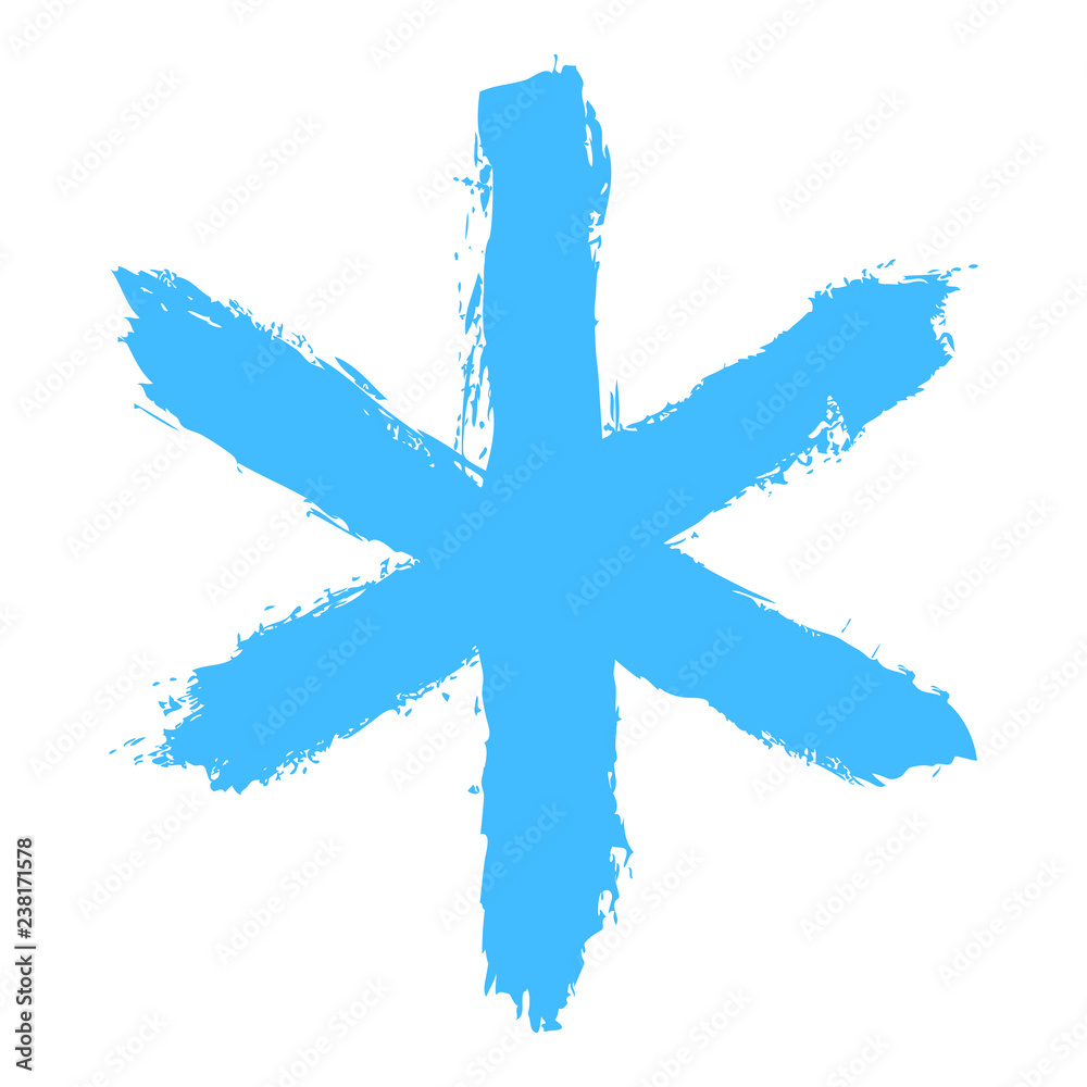 Snowflake 08 from set 02. Drawing of a snow flake painted by brush stroke Snowflake 08 from set 02. Drawing of a snow flake painted by brush stroke