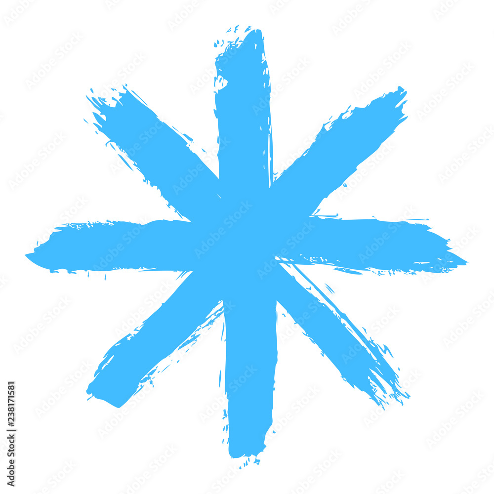 Snowflake 02 from set 01. Drawing of a snow flake drawn by brush stroke Snowflake 02 from set 01. Drawing of a snow flake drawn by brush stroke