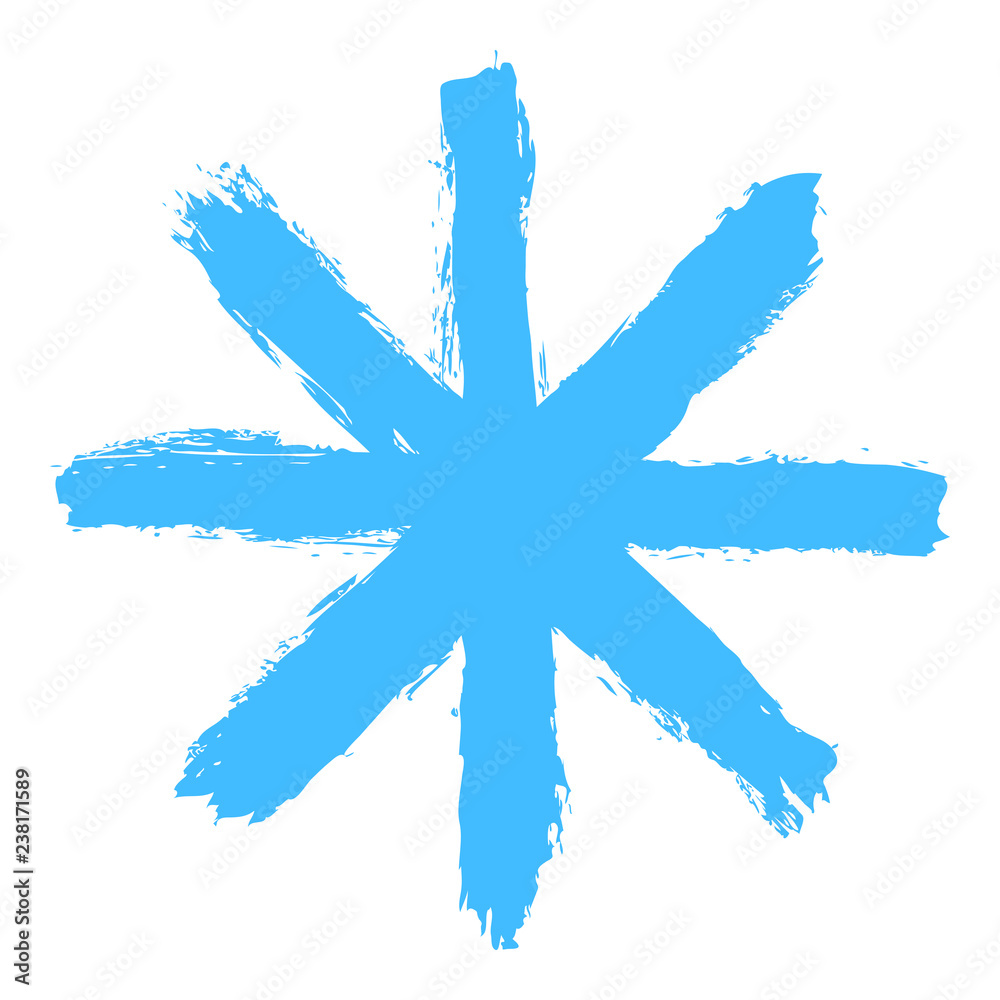 Snowflake 06 from set 01. Drawing of a snow flake drawn by brush stroke Snowflake 06 from set 01. Drawing of a snow flake drawn by brush stroke