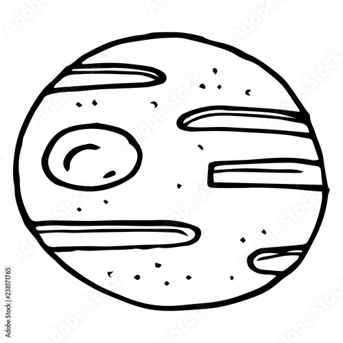 Planet icon. Vector illustration of cartoon planet, mercury . Hand drawn planet mercury.