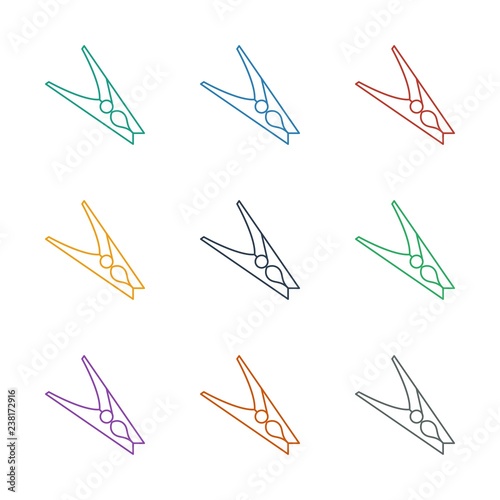 cloth pin icon white background. Editable line cloth pin icon from cleaning. Trendy cloth pin icon for web and mobile.