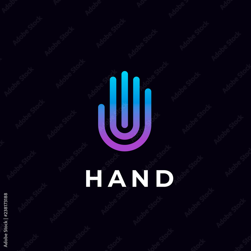 Modern stylized hand line logo Modern stylized hand line logo
