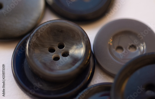 Closeup of gray old buttons