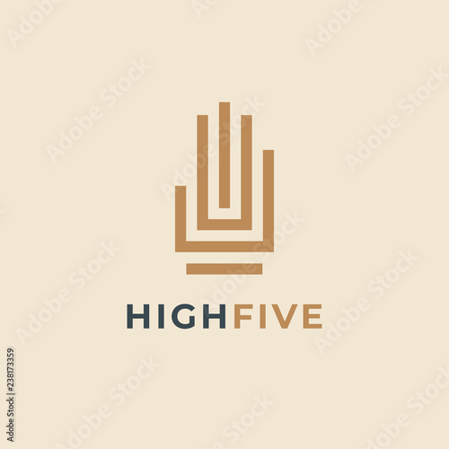 Modern stylized hand line logo