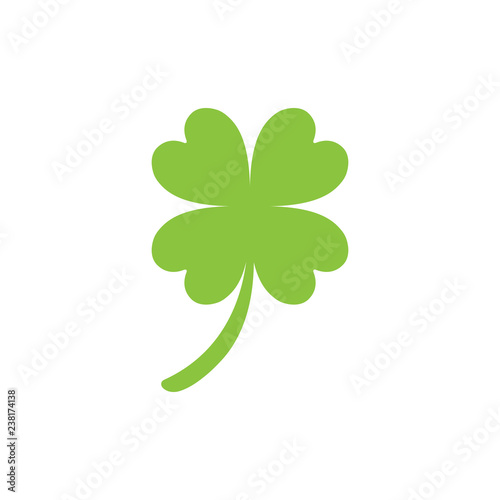 Green Lucky Four Leaf Clover Vector