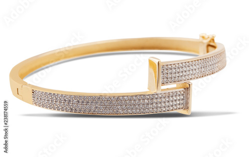 luxury diamond and golden bracelets