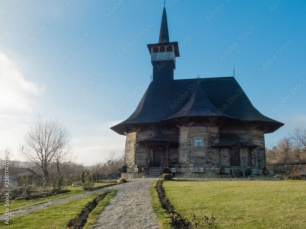 old church in mountains wooden