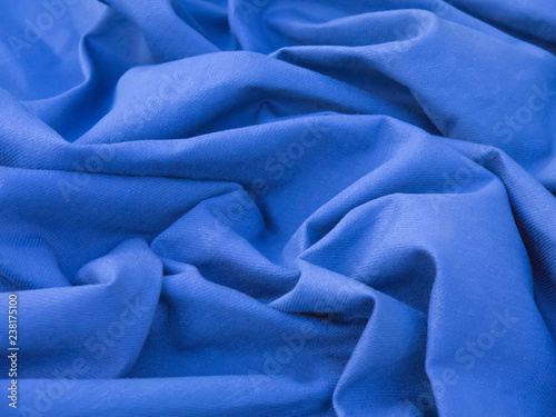 Cuadro en lienzo folds of blue cotton gabardine, abstract background