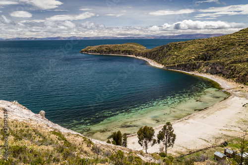 View at a beach in Isla del Sol, Titicaca, Bolivia
