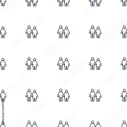 couple icon pattern seamless white background. Editable outline couple icon. couple icon pattern for web and mobile.