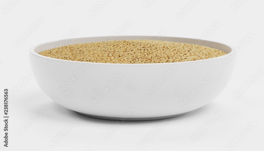 Realistic 3D Render of Couscous in Bowl Realistic 3D Render of Couscous in Bowl