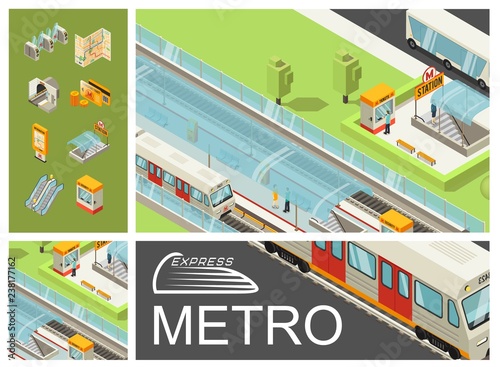Isometric Metro Colorful Composition