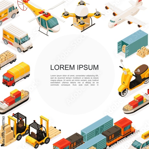 Isometric Logistics And Transportation Template
