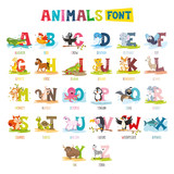 Vector Illustration Of Cartoon Animals Font