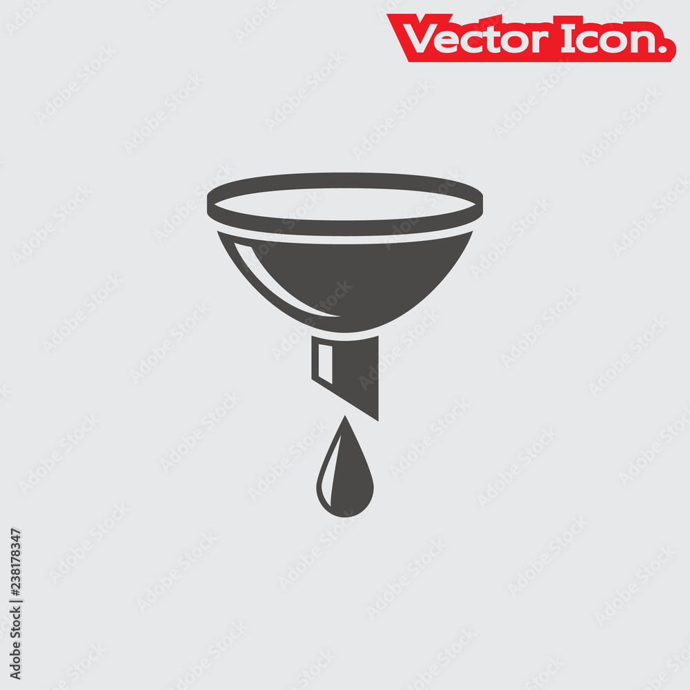 funnel icon isolated sign symbol and flat style for app, web and digital design. Vector illustration. funnel icon isolated sign symbol and flat style for app, web and digital design. Vector illustration.