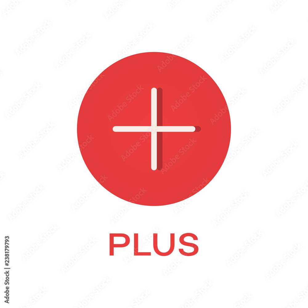 Plus round flat icon, add symbol Plus round flat icon, add symbol