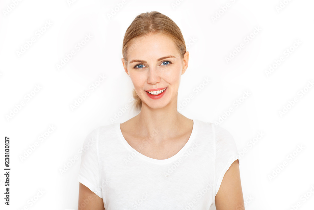 Portrait women smile isolated white background Portrait women smile isolated white background